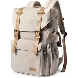 Fotorucksack DSLR Diebstahlsicher für 15 Zoll Laptop – Beige - Entdecke den Fotorucksack, perfekt für Stadtabenteuer! Mit Diebstahlschutz, wasserfestem Material und Platz für eine DSLR sowie Laptop. Ideal organisiert für Fotografen, die Wert auf Sicherheit und Stil legen.