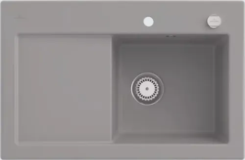 Villeroy&Boch Spülbecken Subway 45 Fossil 780x510mm - Sanitäranlagen & Zubehör - Hochwertige Keramikspüle mit funktionaler Abtropffläche, ideal für kleine Küchen und kreative Köche. Minimale Unterschrankbreite 45 cm.