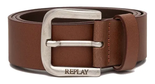 Replay Ledergürtel, Gr. 95, tan - Modischer Gürtel aus hochwertigem, langlebigem Leder, stufenweise verstellbar dank Metall-Einfachdornschließe – perfekt für coole Freizeit-Outfits.