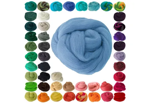 maDDma 25g Filzwolle / Märchenwolle, Nass- u. Trockenfilzen, Farbwahl Bastelgarn, hellblau