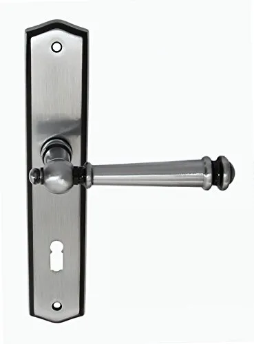 Messing Türbeschlag Kos LS BB Edelstahlfarbig Schwarz Türdrücker Türklinke