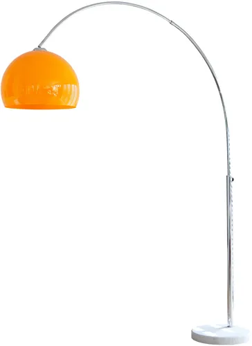 SalesFever Bogenlampe Tammo, höhenverstellbar mit Dimmschalter - Moderne Bogenlampe mit echtem Marmorfuß und dimmbarer Beleuchtung für gemütliche Lichtinseln in Wohnzimmer, Schlafzimmer oder Büro.