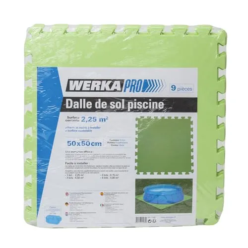 WERKA PRO Set aus 9 Bodenfliesen für Schwimmbäder 50x50cm