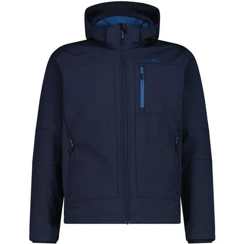 CMP Zip Hood Herren Softshelljacke Dunkelblau 48 - Funktionsjacken mit Clima Protect Membran für Wasserdichtigkeit und Atmungsaktivität, ideal für Outdoor und Alltag.
