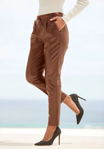 LASCANA Schlupfhose aus Lederimitat - Elegante Stoffhose in Braun Größe 44 - Stoffhosen mit bequemer Passform aus hochwertigem Lederimitat, ideal für einen eleganten Look im Alltag.