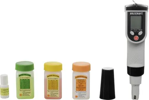 VOLTCRAFT KBM-100 Kombi-Messgerät - Wasserqualitätstester, 5in1 Messwertanalyse für pH, Leitwert, TDS, Salzgehalt und Temperatur – ideal für Pools, Teiche und Labore, wasserdicht und schwimmfähig.