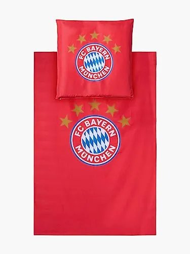 FC Bayern München Bettwäsche - Rot - 135 x 200 cm - Microfaser - Hochwertige Bettwäsche im FC Bayern München Design, aus 100% Polyester, pflegeleicht und angenehm weich für einen komfortablen Schlaf.