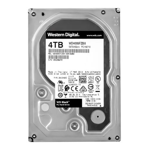 Black 4005FZBX - 4TB SATA-600 Festplatte - Interne 4TB Festplatte mit 7200 RPM, ideal für hohe Speicherkapazität und schnelle Datenübertragung, perfekt für Gaming und große Datenmengen.