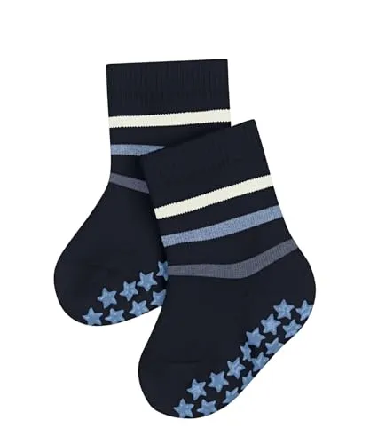 FALKE Unisex Baby Stoppersocken Multi Stripe B Hp Baumwolle rutschhemmende Noppen 1 Paar, Blau Space Blue 6116, 74-80
