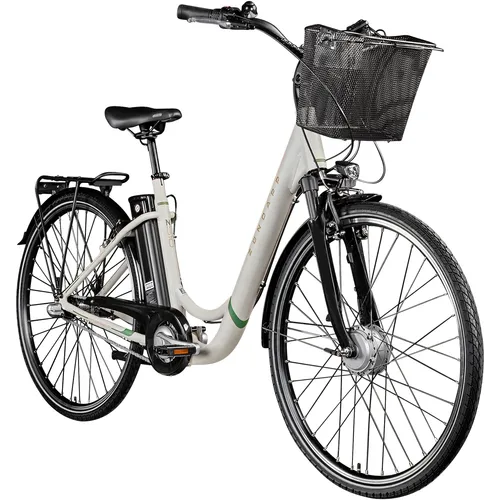 E-Bike ZÜNDAPP Z510 - 28 Zoll Damenfahrrad - E-Bikes, ideal für Alltag und Stadtfahrten, mit komfortablem Tiefeinsteiger-Rahmen, 3 Gang Nabenschaltung und einer Reichweite von bis zu 115 km.
