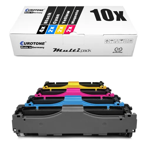 10x Toner f�r HP LaserJet Pro 400Ecolor M 451 475 dw nw dn, CE410X-13A 305A CMYK