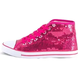 Pailletten Schuhe Pink Glitzer für Damen & Herren – Designer Schnürer Gr. 40 - Glitzernde Pailletten-Schuhe für jeden Anlass! Perfekt für Partys oder den Alltag, bieten diese Sneakers mit stabilen Schnürsenkeln und hochwertiger Verarbeitung einen einzigartigen Look, der alle Blicke auf sich zieht.