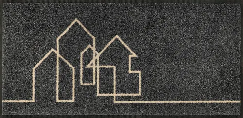 wash+dry Fußmatte Linestreet 35x75cm - Grau - Hochwertige Fußmatte für innen und überdachte Außenbereiche, waschbar bis 60 Grad, rutschfest und langlebig, ideal für Allergiker und Tierbesitzer.