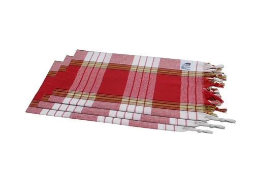Hamamtücher Set 3 Stück kariert rot in rot von my Hamam