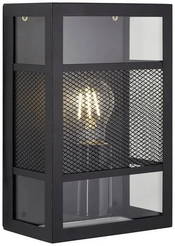 Brilliant Wandleuchte Getta – elegante Außenwandlampe in Schwarz - Lampen für den Außenbereich, spritzwassergeschützt und dimmbar über Wanddimmer, ideal für stilvolle Akzente an Ihrer Fassade.