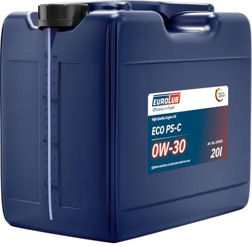 EUROLUB ECO PS-C SAE 0W-30 Motoröl, 20 Liter - Motoröl in Premium-Qualität aus Deutschland, sorgt für Kraftstoffersparnis und ausgezeichnete Viskosität, ideal für moderne Benzin- und Dieselmotoren.