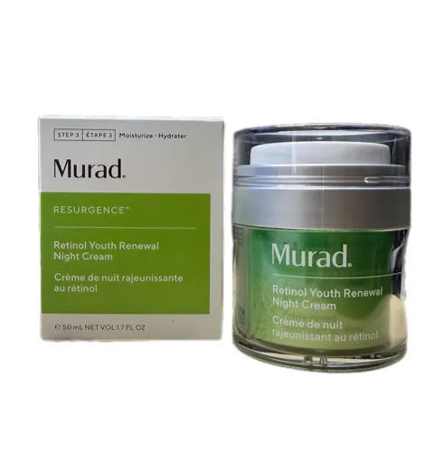 Murad Resurgence Retinol Youth Renewal Night Cream 50 ml - Nachtcreme mit Sheabutter und einer einzigartigen Mischung aus Ölen, die trockene Haut regeneriert und langanhaltend mit Feuchtigkeit versorgt. Ideal für eine pralle, geschmeidige Haut am Morgen.