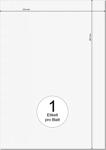 PRINTATION Papier-Etiketten (B210xH297mm=A4) 25xA4 à 1 Eti. 1367570-NP