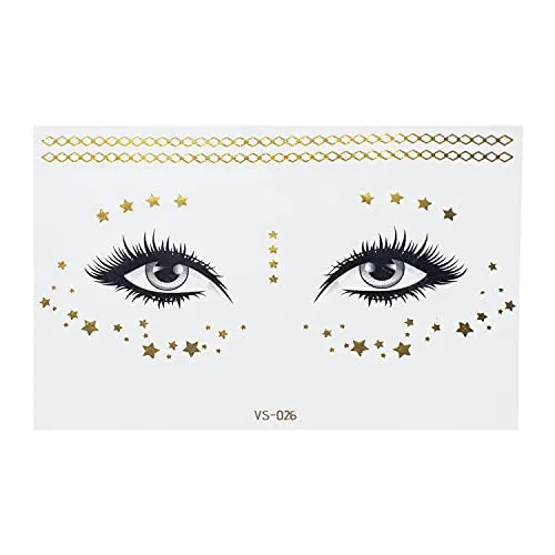 Gesichttattoo gold in gold von Tattoodrucker