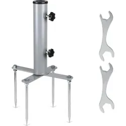 Sonnenschirmständer Für Rasenanker Ø 54 Mm, Verstellbarer Erdspieß Für Sonnenschirm Mit 3 Pvc-reduzierringen Ø 48/38/32 Mm