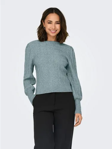 ONLY Rundhalspullover ONLKATIA LS STRUC PUFF ONECK CC KNT Materialmix, regular fit