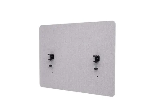 PROREGAL® Raumteiler Tischtrennwand 60x75x2cm doppelwandig Stoff/Textil Grau Sichtschutz