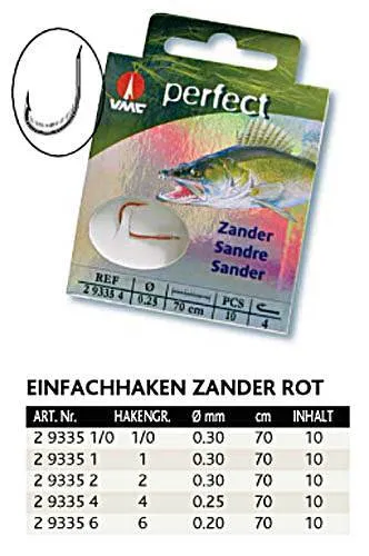 VMC Perfect Zanderhaken Einfachhaken Gr.1