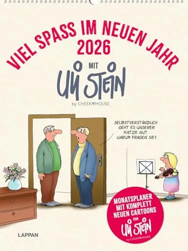 Uli Stein Monatsplaner 2026 - Humoristischer Wandplaner im Hochformat mit neuen Cartoons von Uli Stein, ideal für kreative Planung und gute Laune im neuen Jahr.
