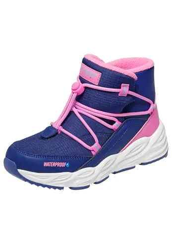 Skechers Turbo Tread-Winter Storm Kinder Winterstiefel Sneaker 303492L blau/pink - Schuhgröße 28 EU - Wasserdichter Kinderstiefel für Schnee und Regen, mit warmem Innenfutter. Flexibler Einstieg und rutschfeste Sohle sorgen für Sicherheit und Komfort im Winter.