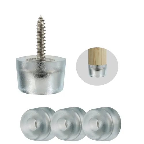 Gummifüße für Möbel, schraubbar (16 Stück) - Möbelfüße aus hochwertigem PVC, ideal für Stabilität und Lärmminderung, inklusive 32 Schrauben für einfache Montage.