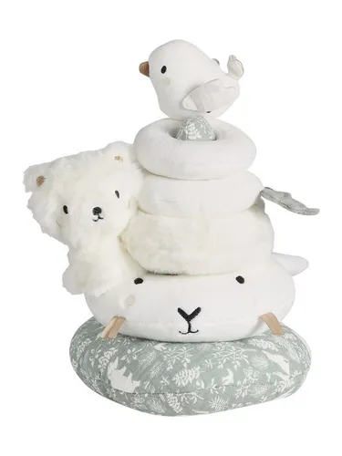 vertbaudet Schmusetuch Baby Stapelpyramide aus Stoff WALDSPAZIERGANG