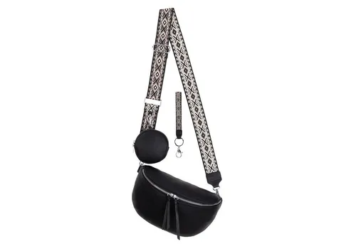 EAAKIE Gürteltasche Bauchtasche Umhängetasche Crossbody-Bag Kunstleder Italy-Design, als Schultertasche, CrossOver, Umhängetasche tragbar