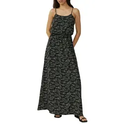 QS Langes Kleid mit Spaghettiträgern - Freizeitkleid für Damen mit Regular Fit, leichtem Crêpe und verstellbaren Trägern für individuellen Tragekomfort.