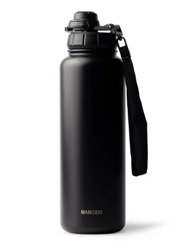 MAMEIDO Thermoflasche, mit 2-in-1 Deckel, Strohhalm und Handschlaufe in 500 ml, 700 ml & 1,2l