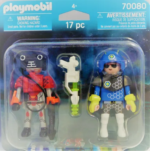 PLAYMOBIL DuoPack Spacepolizist und Ganove 70080 - 17-teiliges Set, fördert Kreativität und Rollenspiel für Kinder ab 4 Jahren