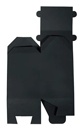 Rayher 67347576 Faltschachtel Haus, 6 Stück, schwarz durchgefärbt, 7,5 x 7,5 x 14 cm, Geschenkkarton, Geschenkbox, Geschenkkarton