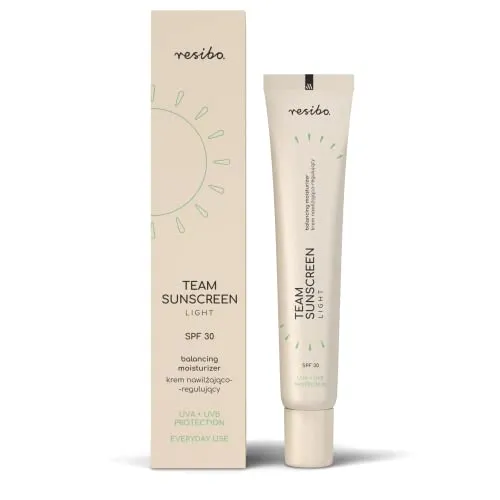 Resibo | Natürliche Ausgleichende Gesichtscreme Team Sunscreen Light LSF 30 | Tagescreme Naturkosmetik | Feuchtigkeitsspendende Creme | Getönte Sonnencreme Gesicht | Sonnenschutz Creme | 40 ml