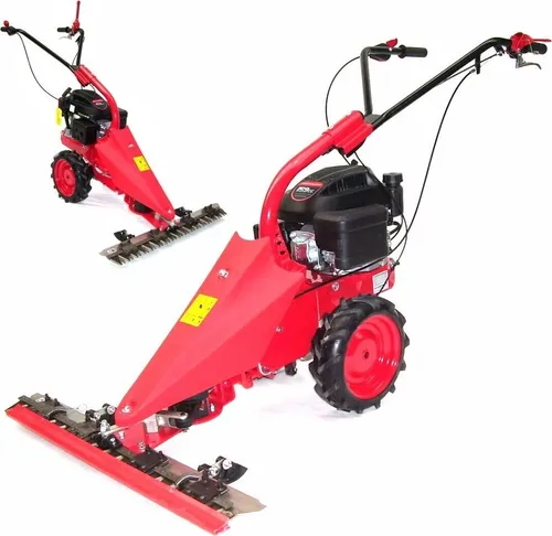 Apex Balkenmäher 870mm - Leistungsstarker Motormäher - Rasenmäher mit 870mm Schnittbreite, ideal für große Flächen und effizientes Mähen, robustes Design in rot.
