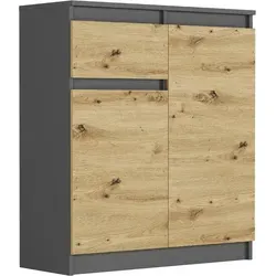 Framire Highboard Anthrazit/Artisan Eiche 80x40x98 cm – vielseitige Kommode für jeden Raum
