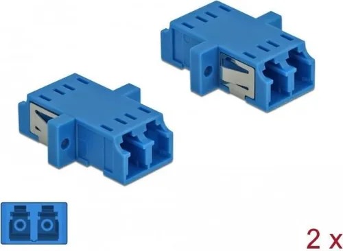 DeLOCK - Netzwerkkoppler - LC Single-Modus (W) bis LC Single-Modus (W) - Glasfaser - Blau (Packung mit 2) (85999)