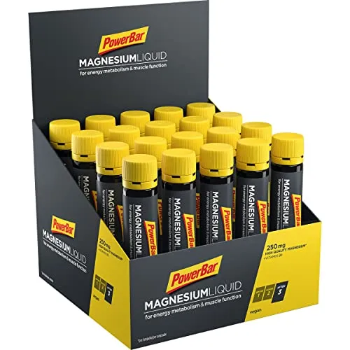 Powerbar Magnesium Liquid Ampullen 20X25ml - Nahrungsergänzungsmittel mit 250 mg Magnesium und Vitamin B6