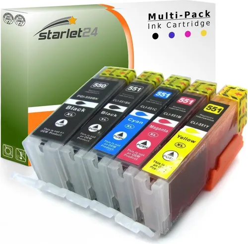 Druckerpatronen kompatibel zu Canon PGI-550 CLI-551 für PIXMA iP-7200 iP-7250 iP-8750 iX-6850 MG-5450 MG-5550 MG-5650 MG-5655 MG-6350 MG-6450 20