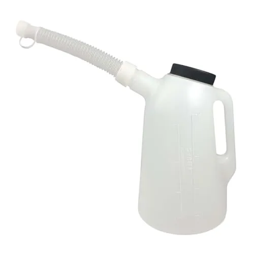 Craft-Equip Messbecher Ölkanne 2L Wasser Einfüllkanne Öl Nachfüllkanne aus HDPE Kunstoff