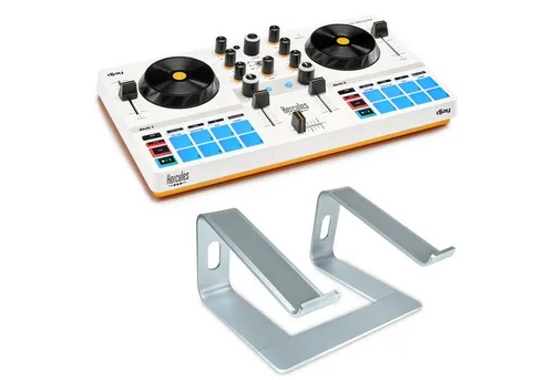 HERCULES DJ Controller Hercules DJControl Mix Ultra – Mobiler DJ-Controller mit Laptopständer