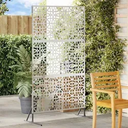 vidaXL Sichtschutz Grau aus Stahl - Robuster Gartenzäune - Hochwertiger Sichtschutz aus robustem Stahl für Garten und Terrasse, bietet Privatsphäre und modernen Stil. Ideal zum einfachen Anbringen an Wänden oder als eigenständiges Element.