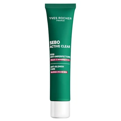 Yves Rocher SEBO ACTIVE CLEAR Anti-Pickel Creme – Anti-Unreinheiten & Mattierend – 97% Natürlicher Ursprung – Verfeinertes Hautbild – 40ml