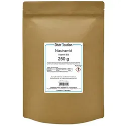 DistrEbution Vitamin B3, Niacinamid 50g-1kg für Lebensmittel & Hautpflege Pulver, 250 g, Nicotinamid