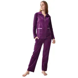RAIKOU Nicki Hausanzug mit Reißverschluss und Satinband von RAIKOU