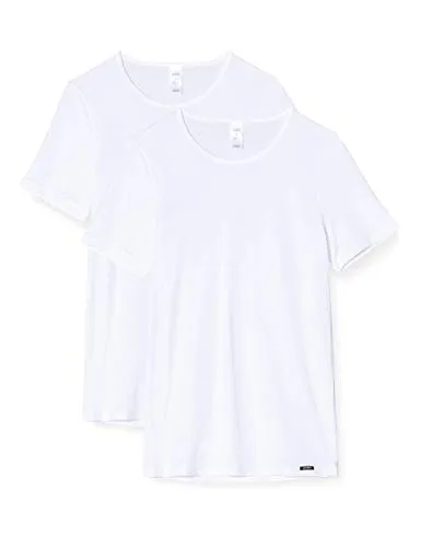Skiny Herren Collection Shirt Kurzarm 2er Pack Unterhemd - Herren-Unterhemden mit geripptem, hohem Kragen und praktischem Frontreißverschluss, ideal für jeden Tag.