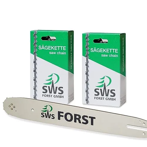 38cm SWS Forst GmbH Schwert mit 2 Halbmeißel Sägeketten 325 1,5mm 64TG kompatibel mit Husqvarna 560XP
